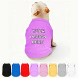 Custom Dog Clothes Shirts for Small Large Dogs Breathable Pet Shirt Customized Image Text Sleeveless Tank Tops for Puppy Cats Customize Pets Apparel Gifts, Light-Purple, 5XL