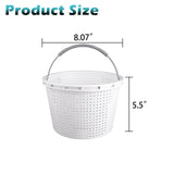 ZTTM 8" Pool Skimmer Basket for Inground Pool Compatible with Pentair U-3 Skimmer Basket 08650-0007 and Hayward SP1070 Pool Basket Stainless Steel Handle Rubber Grip & Built in Weighting White 2 Pack