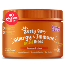 Load image into Gallery viewer, Zesty Paws Dog Allergy Relief Chews, Dog Probiotics for Itchy Skin and Ears, Lamb, Mini, 90ct

