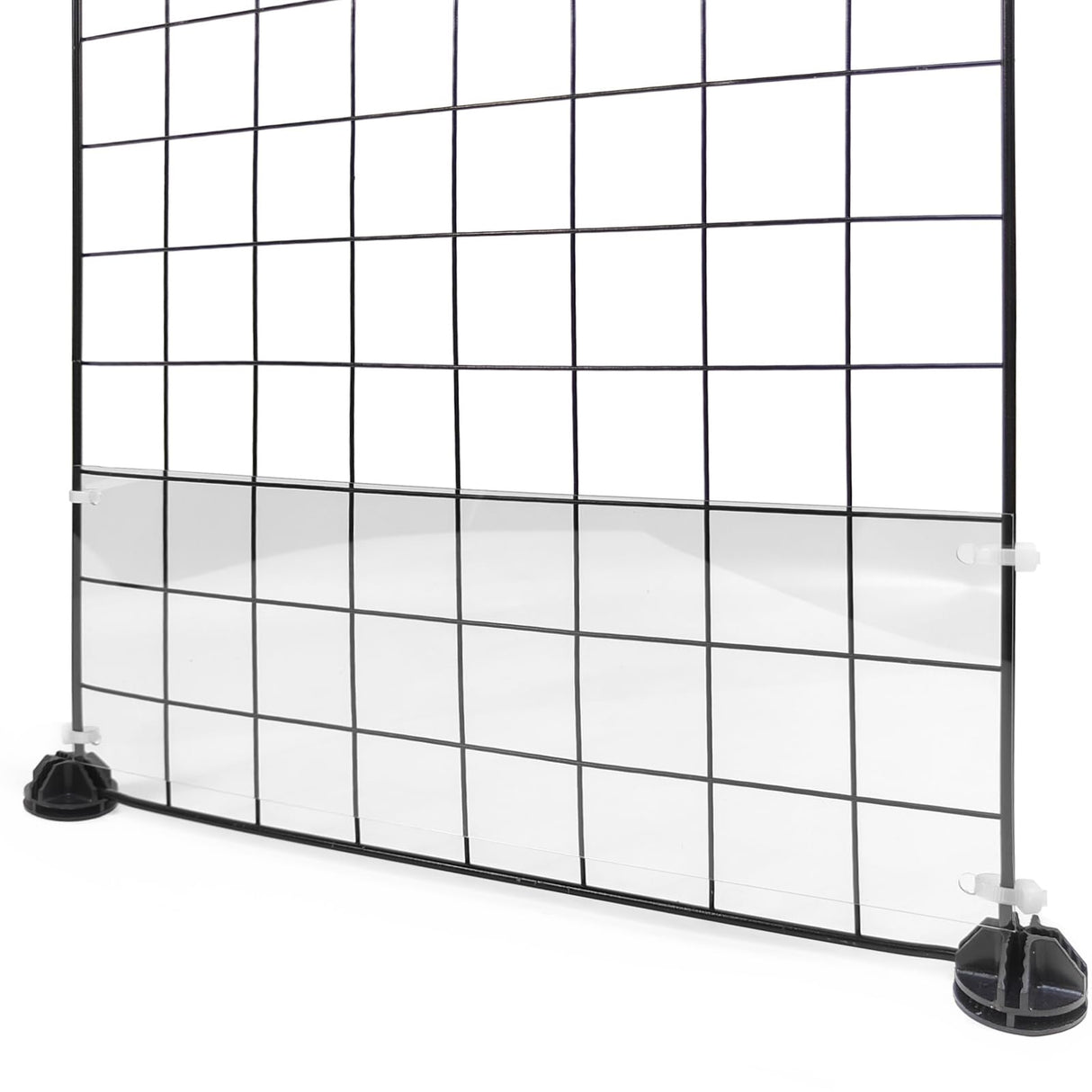 Tierecare 12 Pcs Cage Guard 13.8"x4.7" with Zip Ties Scatter Guard Clear Cage Liner Flexible Side Lining for Rabbit Guinea Pig C&C Metal Wire Playpen