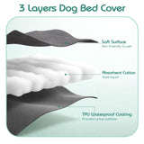 Dog Bed Cover Replacement Washable, Waterproof Dog Bed Sheets,Ultra Soft Pet Pillow Cover Quilted,Removable Pet Bed Liner - 35x44 Inches,Grey