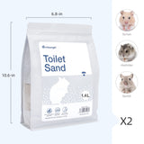 Niteangel Training Litter Potty Sand - Hamster Sand Bath for Syrian Dwarf Hamsters Gerbils Mice Lemming Degus or Other Small-Sized Pets ((1.4 L X 2 - Blue Label)