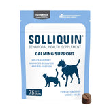 Nutramax Solliquin Calming Behavioral Health Supplement for Small to Medium Dogs and Cats - With L-Theanine, Magnolia / Phellodendron, and Whey Protein Concentrate, 75 Soft Chews
