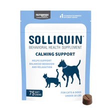 Load image into Gallery viewer, Nutramax Solliquin Calming Behavioral Health Supplement for Small to Medium Dogs and Cats - With L-Theanine, Magnolia / Phellodendron, and Whey Protein Concentrate, 75 Soft Chews
