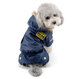 SELMAI Waterproof Fleece Lined Dog Winter Coat Snow Suit Airman Hooded Jumpsuit Snowsuits for Small Dog Puppy Chihuahua Blue M