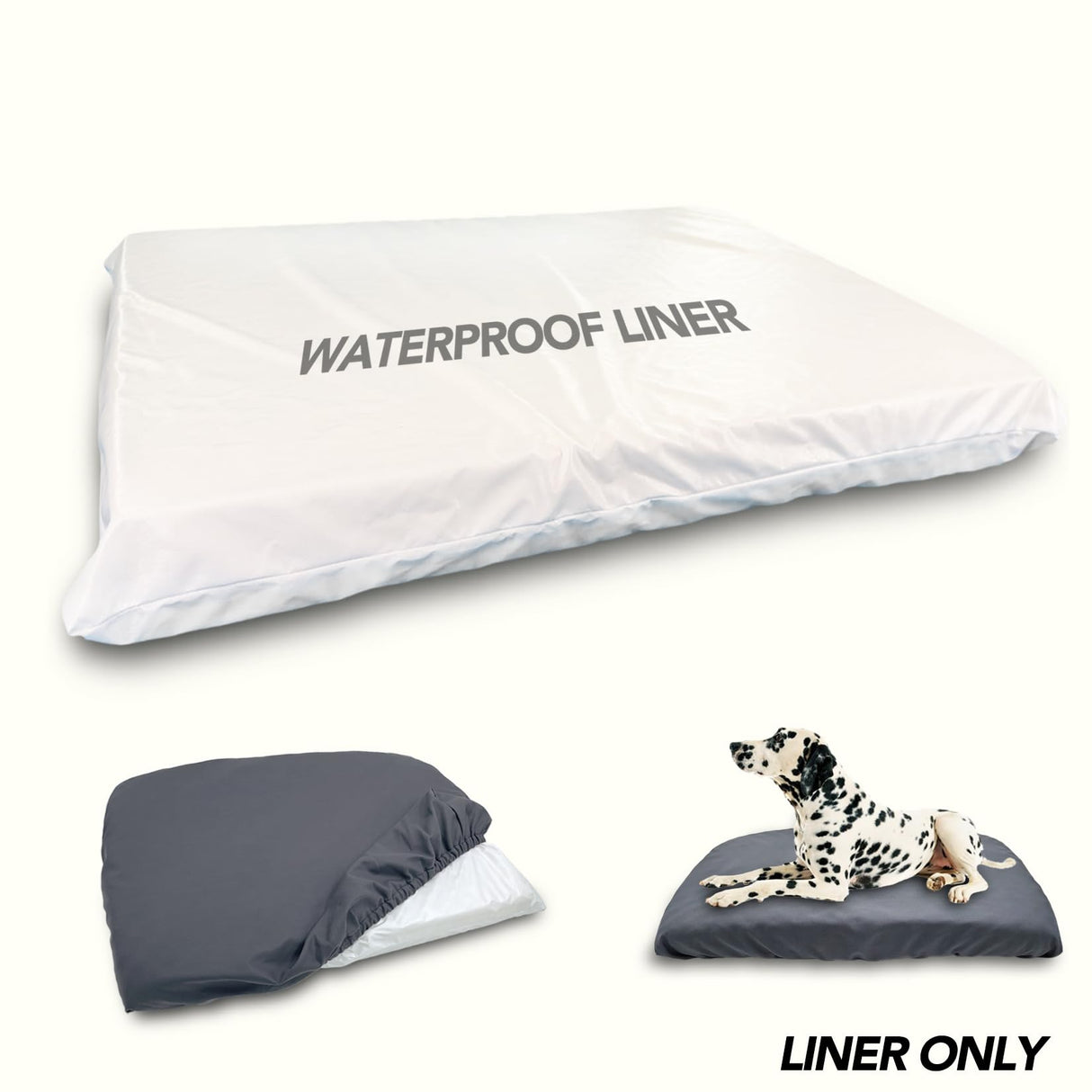 Waterproof Dog Bed Liner, Washable Replacement Cover Reusable Pet Pee Water Resistant Proof with Zipper, Liner Only 47x29 inch