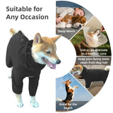 KOOGAL Dog Pajamas for Large Dogs,Extra Large Stretch, Suitable for Adult, Medium-Sized Dogs, Large Pet Jumpsuit Four-Legged Dog Clothes, Pet Clothing. (Black, 2XL)