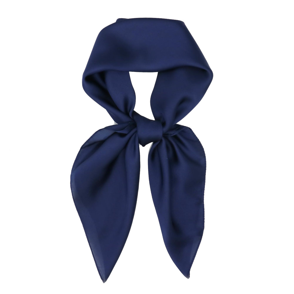 Vimate Navy Blue Satin Scarf - Ladies 27'' x 27'' Square Dark Blue Silk Like Head Scarf for Women Hair Wrap Bandana Handbag Purse Accessory (Style 82)