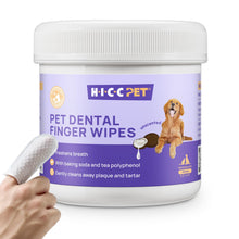 Load image into Gallery viewer, HICC Pet Teeth Cleaning Wipes for Dogs &amp; Cats, Vet-Recommended Remove Bad Breath &amp; Plaque &amp; Tartar Buildup, Dog Tooth Brushing Kit, Dog Breath Freshener, Dogs Toothbrush &amp; Toothpaste Alternatives
