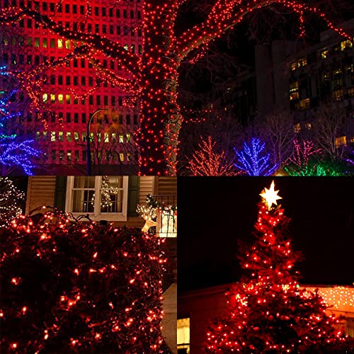 3 Sets Christmas Lights, 150 Count 33 FT Each Mini String Lights, Green Wire Fairy Lights, 120V UL Certified Connectable Xmas Tree Lights for Holiday Winter Patio Party Outdoor Decoration, Red