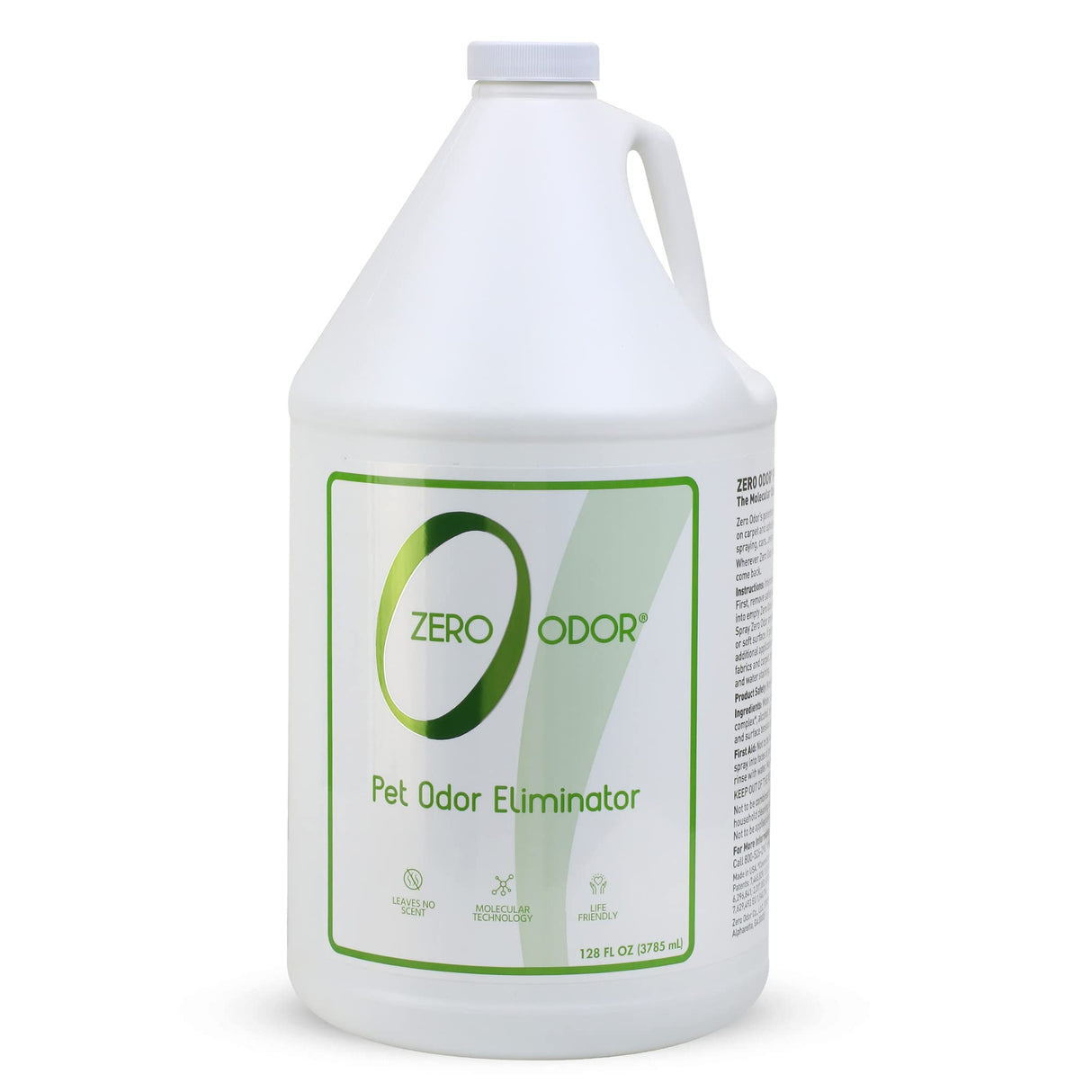 Zero Odor - Pet Odor Eliminator for strong odor, Eliminate Air & Surface Odors – Patented Molecular Technology Best For Carpet, Furniture, Beds Smell Great Again (128 Ounces)