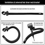 DAWAZ pet Grooming Dog Hair Dryer Water Blowing Machine Neck Hanging Bracket Universal Adjustment Free Your Hands (D3), BLACK