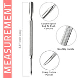 Cuticle Pusher Tools - Professional Nail Cuticle Pusher Cuticle Remover Cuticle Trimmer Spoon Shaped Nail Cleaner Dual Sided Metal Stainless Steel Manicure Pedicure for Women 4 Pack Set