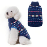 BINGPET Dog Sweater - Christmas Winter Warm Dog Clothes - Turtleneck Sweater for Small Medium Large Dogs - Classic Snowflake Doggy Knitwear Clothes