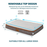LIORCE Orthopedic Memory Foam Giant Dog Bed - 6" Thick Beds for Large Sized Dog - Waterproof Removable Washable Cover & Wrap-Around Zipper - Ultimate Comfort & Easy Maintenance