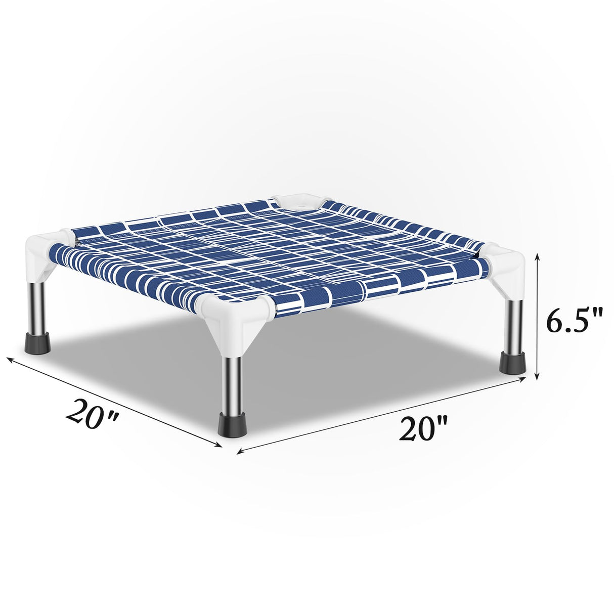 Elevated Dog Bed - Soft Comfortable Fabric, Easy to Clean, Stainless Steel Frame, Raised Design for Air Circulation, Durable Pet Cot for Small Dogs, Breathable & Stable Puppy Bed