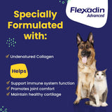 Vetoquinol Flexadin Advanced Dog Hip and Joint Supplement with Undenatured Collagen, One Chew a Day Hip and Joint Support Chew for Dogs and Cats, Clinically Proven Vet-Approved Formula, 30 Chews