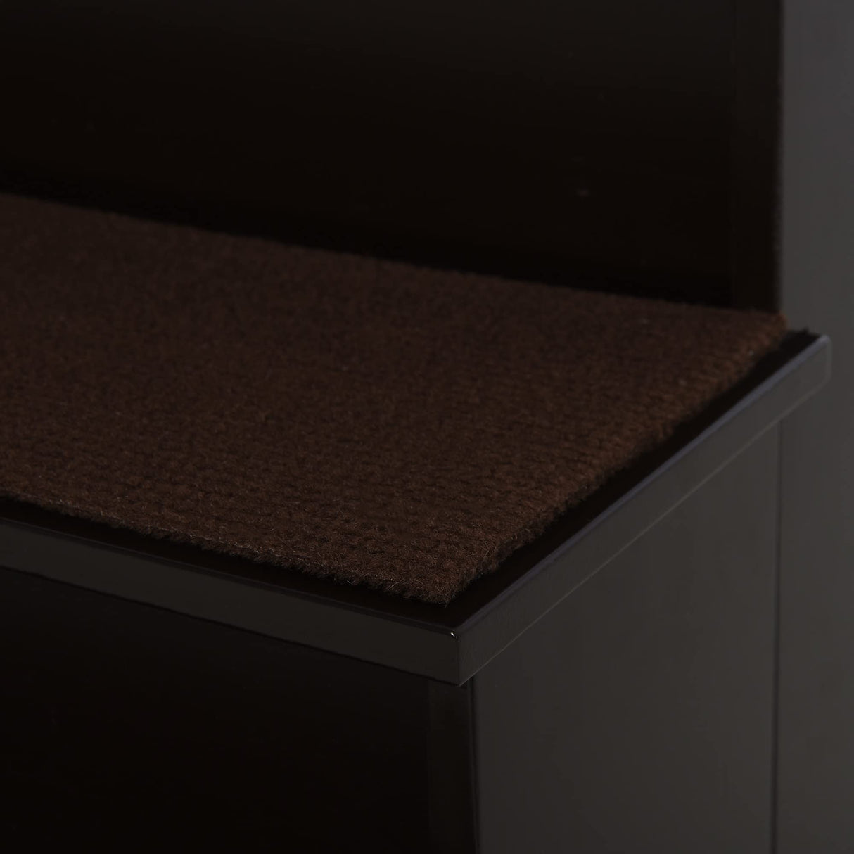 PawHut Pet Stairs, Small Pet Steps with Cushioned Removable Covering for Dogs and Cats Up to 22 lbs, Brown