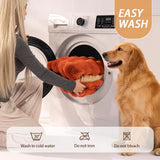 SOMAHE Self-Warming Dog Bed, Plush Faux Fur Mat with Anti-Slip Bottom, Ultra Soft Heated Pet Bed for Medium Large Dogs, Cozy Fluffy Pad for Carriers Couch Crate, Machine Washable, 35 x 27 Inch Orange