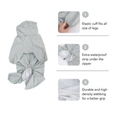 Vilichi Dog Raincoat, Waterproof Coat, Light Weight & Weather Resistant Shell, Full Coverage Rain Jacket with Legs, Grey, Including Storage Bag, for Medium Breed (X-Large)