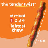Hartz Oinkies Tender Twists with Real Chicken Breast Rawhide-Free Dog Treats, Highly Digestible Dog Chews, 72 Count