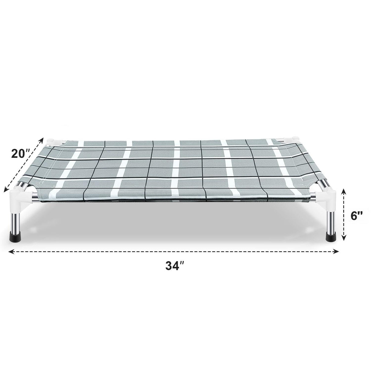 Elevated Raised Outdoor Dog Bed - Cooling Lifted Outside Dogs Cot Bed with Non-Slip Feet Dog Hammock Bed with Stainless Steel Frame Portable Puppy Pet Bed for Indoor & Outdoor
