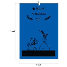 Load image into Gallery viewer, GORILLA SUPPLY 1000 Dog Poop Waste Bags with Dispenser and Leash Tie, 9" x 13", Blue, 1000 Count
