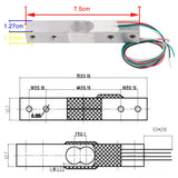 2 Sets Digital Load Cell Weight Sensor + HX711 ADC Module Weighing Sensor for Arduino DIY Portable Electronic Kitchen Scale Kit (5kg, HX711)