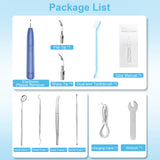 Ultrasonic Dog Teeth Cleaner, 3 Modes Sonic Tooth Cleaner for Dogs, Low Noise Sonic Dog Plaque and Tartar Remover with LED Light, 2 Cleaning Head, Toothbrush, Dental Mirror Probe Tweezer and Scraper