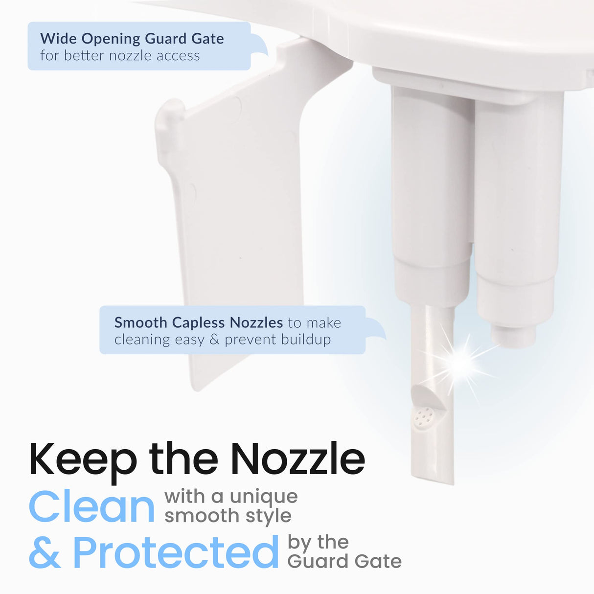 LUXE Bidet NEO 185 Plus-Only Patented Bidet Attachment for Toilet Seat,Innovative Hinges to Clean,Slide-in Easy Install,Advanced 360° Self-Clean,Dual Nozzles,Feminine & Rear Wash (White),NeoPlus185sww