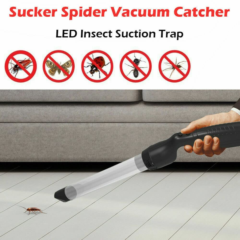 Vacuum Bug Catcher Spider and Insect Traps Catcher with USB Rechargeable Bug Pest Control for Adults and Kids Insects Handheld LED Flashlight for Stink Bug,Beetle,Pest Suction Trap