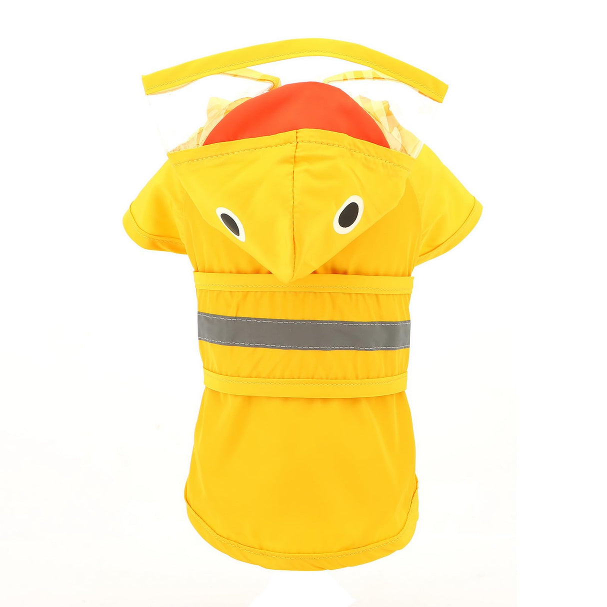 SMALLLEE_LUCKY_STORE Cute Duck Dog Raincoat with Clear Hood and Harness Hole Adjustable Waterproof Rain Jacket for Small Medium Large Dogs Boy Girl Reflective Pet Poncho, Yellow, XL