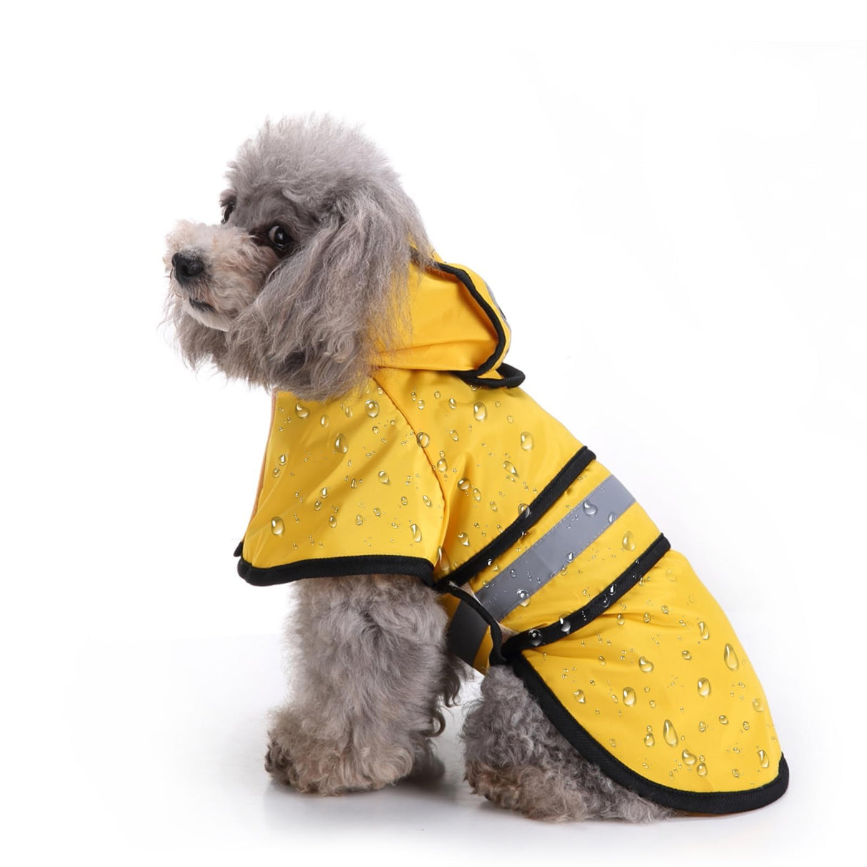 Lemmoo Dog Raincoat, Waterproof Windproof Rain Jacket with Reflective Strips and Leash Hole, Adjustable Fit Rain Coat for Small Medium Large Extra Large Dogs, Full-Body Coverage, Yellow, XXL