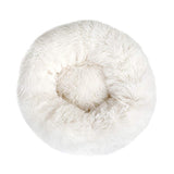 otoez Kitten Puppy Bed Extra Small XS Round Dog Cat Beds Anti Anxiety Plush Pet Calming Donut Bed with Non-Slip Waterproof Bottom, Washable (15.7", White)