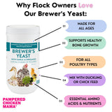 Brewer's Yeast for Ducks & Chickens with Garlic & Dried Oregano (24 Ounce) | Niacin for Ducks, Chicks, and Adult Chickens | Chicken Probiotic & Amino Acids| Pampered Chicken Mama (24 Ounce)