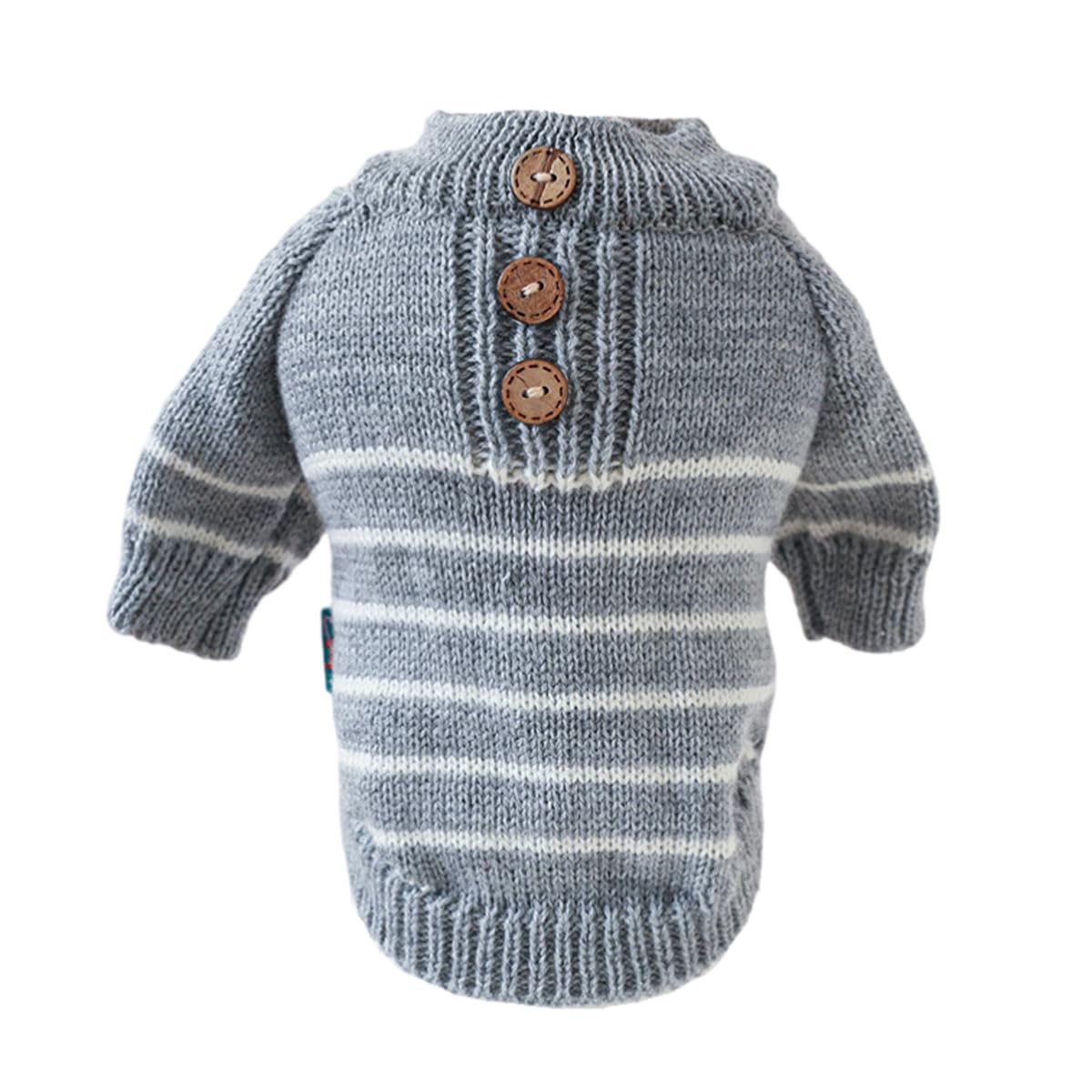 Dog Sweater Dog Pullover Shirt Pet Autumn Winter Warm Clothes Dog Overalls Cat Clothes Apparel Puppy Striped Sweater Coat Puppy Pajamas Outfits Dog Sweatshirt Holiday Costumes Grey M