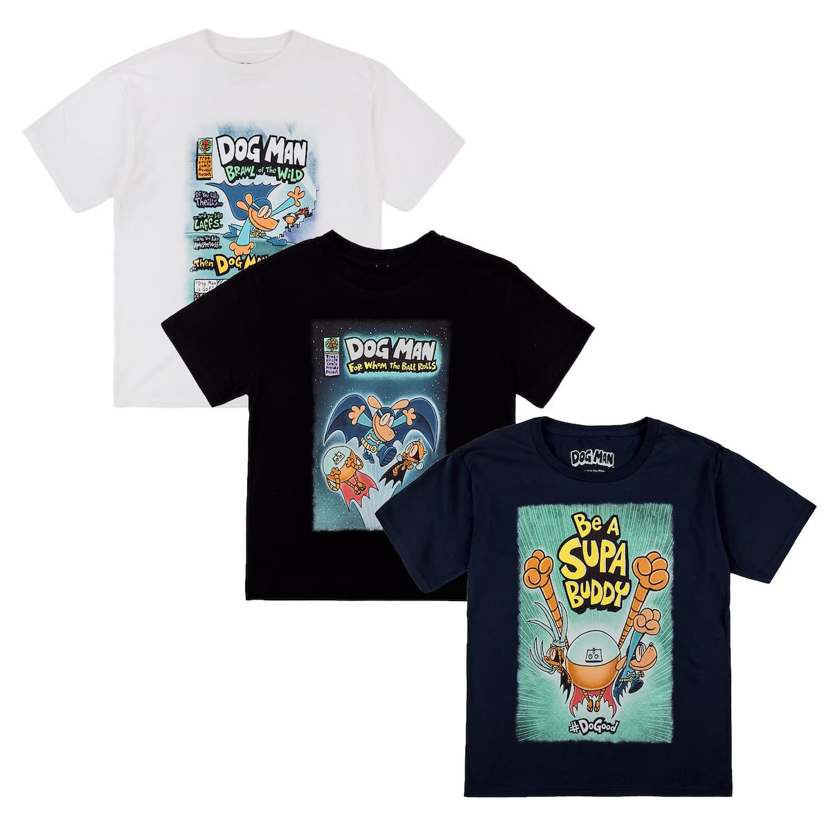 Dog Man Youth 3-Pack T-Shirts-14
