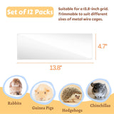 Tierecare 12 Pcs Cage Guard 13.8"x4.7" with Zip Ties Scatter Guard Clear Cage Liner Flexible Side Lining for Rabbit Guinea Pig C&C Metal Wire Playpen