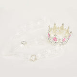 FLAdorepet Dog Princess Dress Costume with Rhinestones Crown,Pet Cat Cape Cloak Birthday Party Wedding Dress Up Outfits,Rainbow Mermaid Halloween Costume Clothes for Small Medium Large Dogs, Large