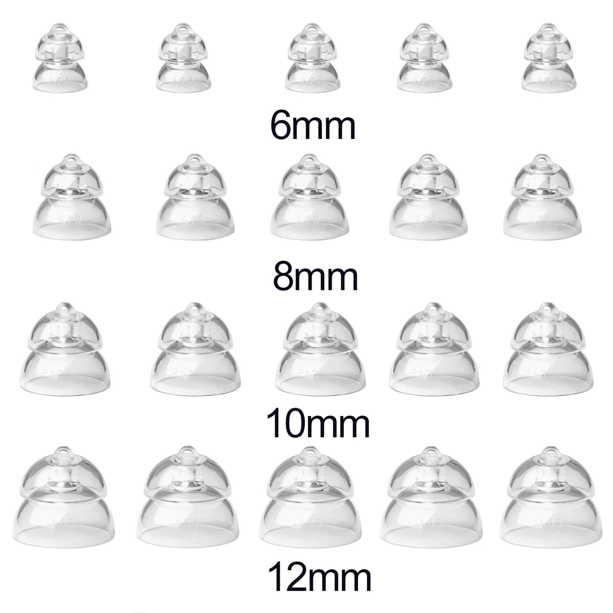 MiniFit Power Domes for Oticon Hearing Aids, 6mm Replacement Domes for Oticon Mini RITE Hearing Aids with Cleaning Brush Tools Kit and Carry Case (6mm)