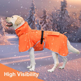 KOOGAL Reflective Dog Raincoat Waterproof Adjustable Dog Hooded Poncho Raincoat for Medium Large Dogs, Lightweight Pet Rain Jacket (Orange, 3XL)