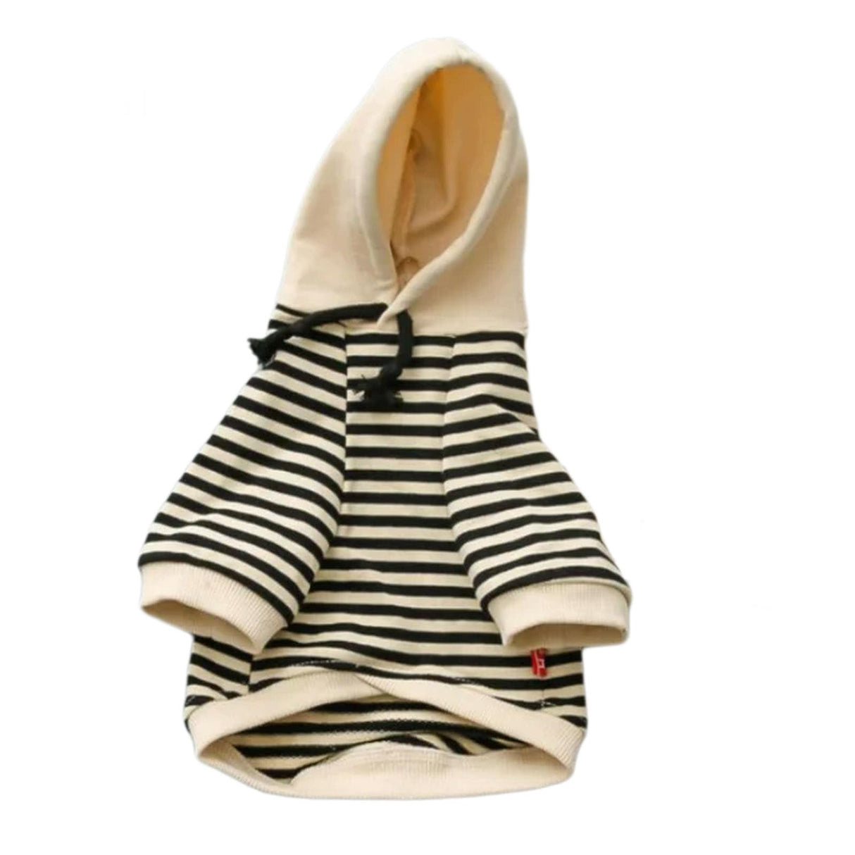 HQREA Classic Fashion Striped Dog Coats for Small Dogs Pullover Puppy Hoodie Sweatshirt French Bulldog Clothes for Female Dogs(Black,L)