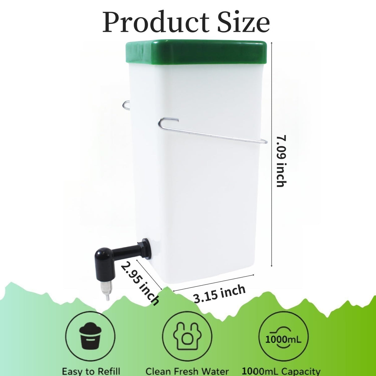 2Pack Rabbit Water Bottle for Cage, 32oz Small Animal Water Dispenser Water Bottle for Small Pet/Bunny/Ferret/Hamster/Guinea Pig/Rabbit/Chinchilla/Mouse/Rat/Gerbil (Clear, 2 Pack 32 Ounce)