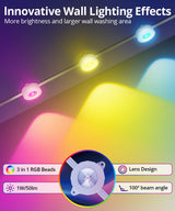 SMAVISTA Smart Permanent Outdoor Lights, 100ft with 72 LED RGB String Lights, IP67 Waterproof Eaves Light with 44 Scene Modes for Easter Christmas Birthday Holiday Party Gift, APP/Voice/Remote Control