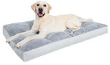 NUPIDA Washable Dog Bed for Extra Large Dogs, XXL Crate Bed Plush Pet Kennel Pad with Non-Slip Bottom, Pet Sleeping Mat, 47x29 Inch, Light Gray
