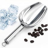 6 Oz Upgraded & Thickened Stainless Steel Ice Scoop, Kitchen Scooper for Ice Maker, Freezer, Bucket, Bar, Wedding, Pet Food - Sturdy, Rust-Resistant, Dishwasher-Safe