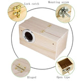 PINVNBY Parakeet Nesting Box Bird House Wood Breeding Box Parrots Mating Box for Lovebirds,Cockatoo,Budgie, Finch,Canary and Medium-Sized Birds(L)