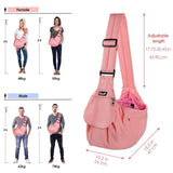 SlowTon Dog Carrier Sling - Hard Bottom Support Dog Carriers for Small Dogs with Adjustable Padded Shoudler Strap, Dog Purse for Puppy Cat Pet with Drawstring Opening Storage Zipper Pockets (Peach)