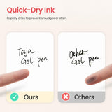 Taja Gel Pens, 6 Pcs Quick Dry Black Gel Ink Pens, 0.5mm Fine Point Smooth Writing Pens for Journaling and Note Taking, Cute Aesthetic Pens for Women & Men-Pastel