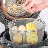 Mesh Steaming Basket, Steamer Basket for Instant Pot Accessories Stainless Steel with Comfortable Folding Handles Heat Resistant Steaming Basket for Cooking Kitchen 11cm*3.9in (20CM/7.9in)